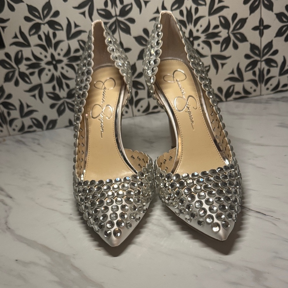 Jessica Simpson Silver Studded Heels